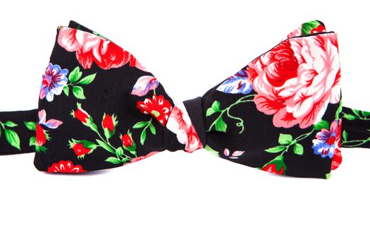 summer flower print bow tie isolated on white background