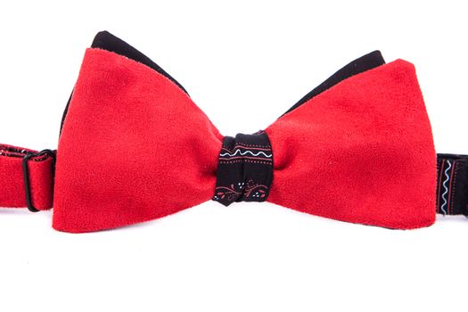 red bow tie isolated on white background