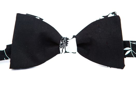 elegant black and white bow tie isolated on white background