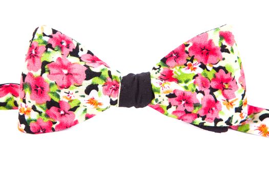 summer flower print bow tie isolated on white background