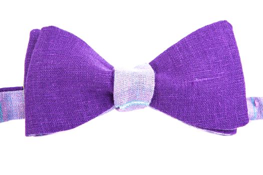 purple bow tie isolated on white background