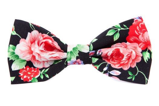 summer flower print bow tie isolated on white background