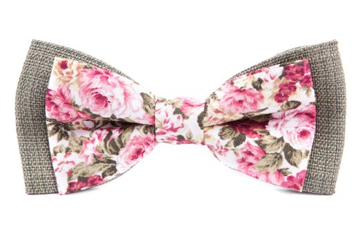 summer flower print bow tie isolated on white background