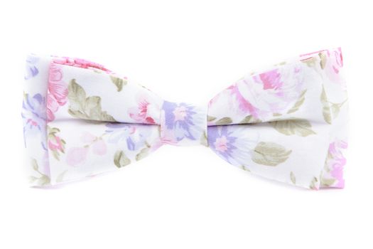 summer flower print bow tie isolated on white background