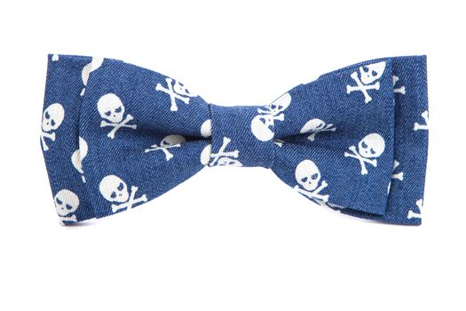 bow tie with skull print isolated on white background