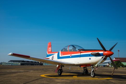 Fighter aircraft parked on the apron.