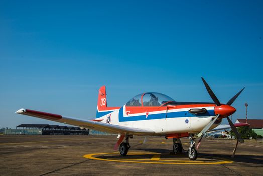 Fighter aircraft parked on the apron.