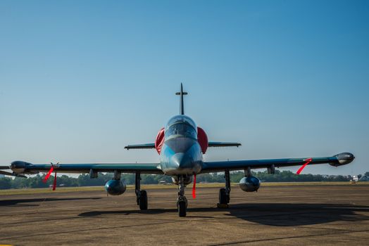 Fighter aircraft parked on the apron.