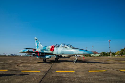 Fighter aircraft parked on the apron.