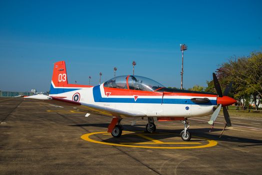 Fighter aircraft parked on the apron.