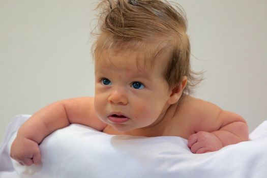 Caucasian Baby Boy with a White Background