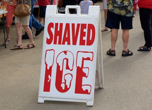 Shaved Ice Sign at a Food Truck Event