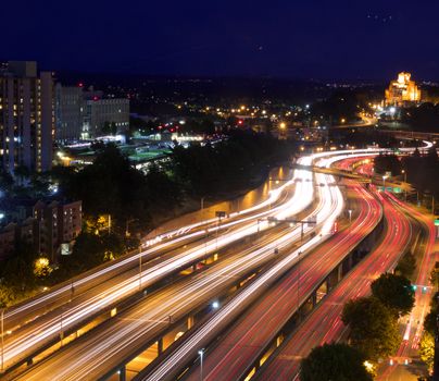 Motion Blue of Cars on I5 Freeway in Seattle