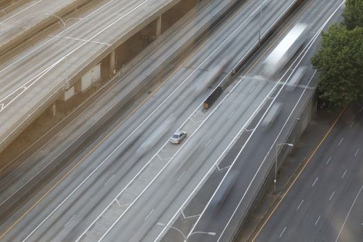 Motion Blur on freeway with one disabled car