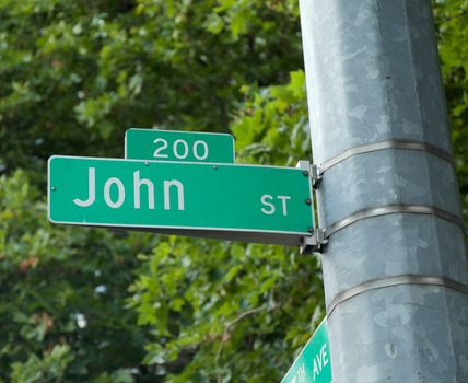 John Street sign on a pole in Seattle