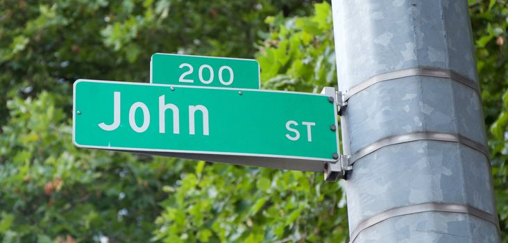 John Street sign on a pole in Seattle