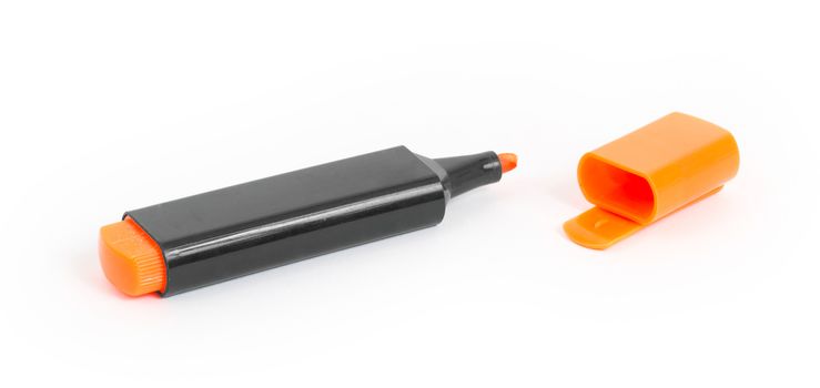 Orange highlighter isolated over a white background