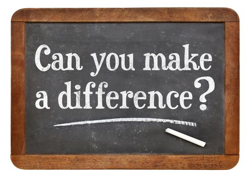 Can you make a difference question on a vintage slate blackboard