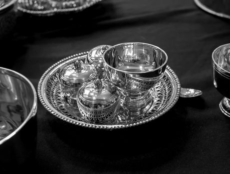 silverware black and white