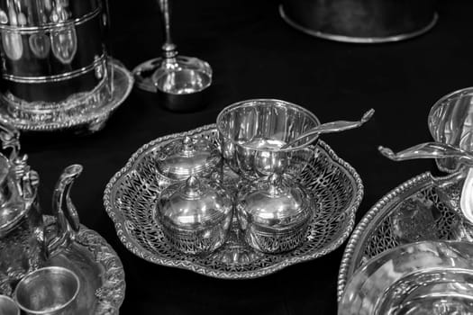 silverware black and white