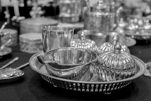 silverware black and white