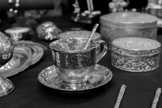 silverware black and white