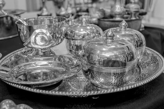 silverware black and white