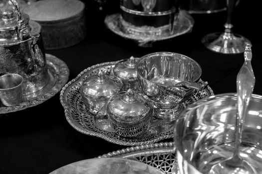 silverware black and white