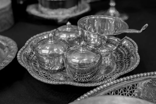 silverware black and white