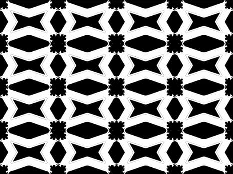 Digital computer graphic - seamless geometric ornament in a black - white colors for design.