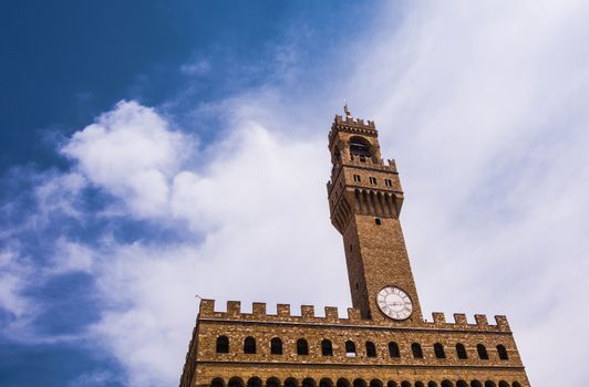 the giant tower of Palazzo vecchio in Florence