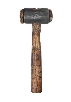 vintage soft leather end mallet over white, clipping path