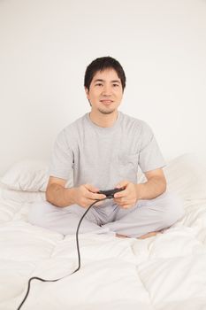 Man playing video games