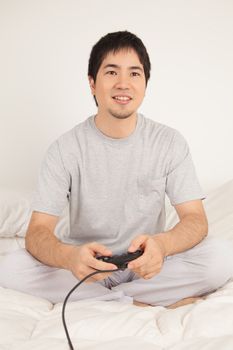 Man playing video games