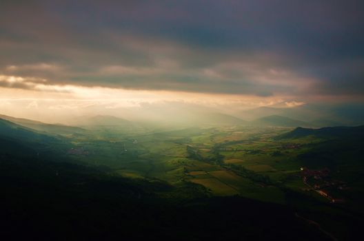 Beautiful view over the mountains of Navarra in Spain