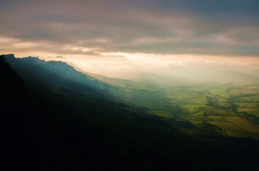 Beautiful view over the mountains of Navarra in Spain