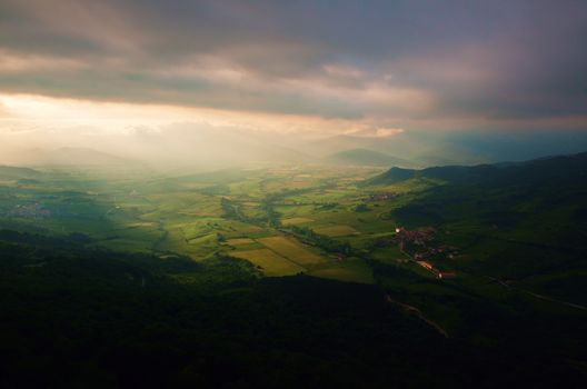 Beautiful view over the mountains of Navarra in Spain