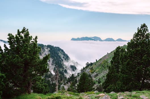 Beautiful landscape view over the mountains in Spain