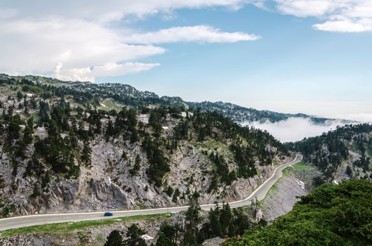 Beautiful landscape view over the mountains in Spain