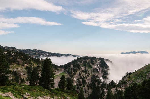 Beautiful landscape view over the mountains in Spain