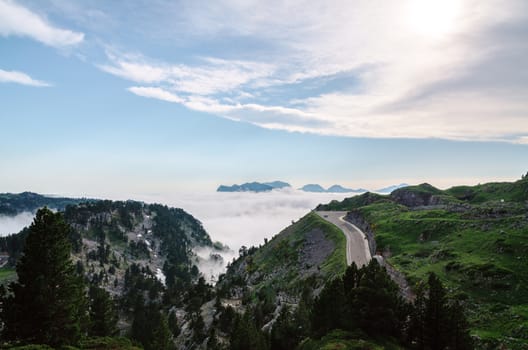 Beautiful landscape view over the mountains in Spain