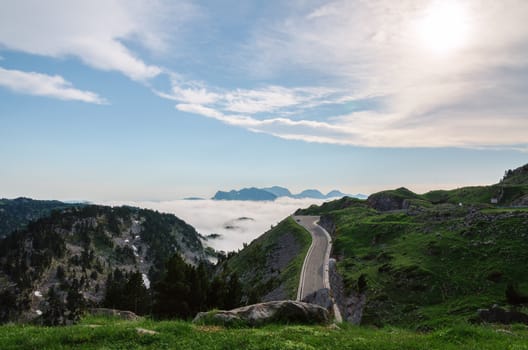 Beautiful landscape view over the mountains in Spain