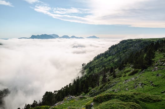 Beautiful landscape view over the mountains in Spain