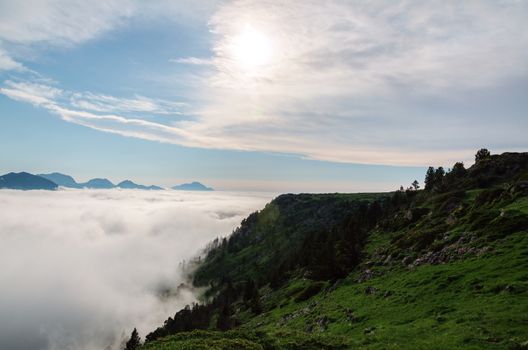 Beautiful landscape view over the mountains in Spain