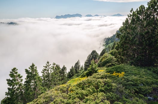 Beautiful landscape view over the mountains in Spain