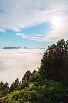 Beautiful landscape view over the mountains in Spain