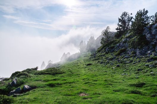 Beautiful landscape view over the mountains in Spain