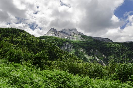 Amazing landscape over the Pyrenees mountains in Spain