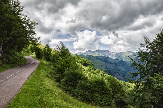 Amazing landscape over the Pyrenees mountains in Spain