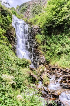 Beautiful waterfal into the Navarra's forest in Spain